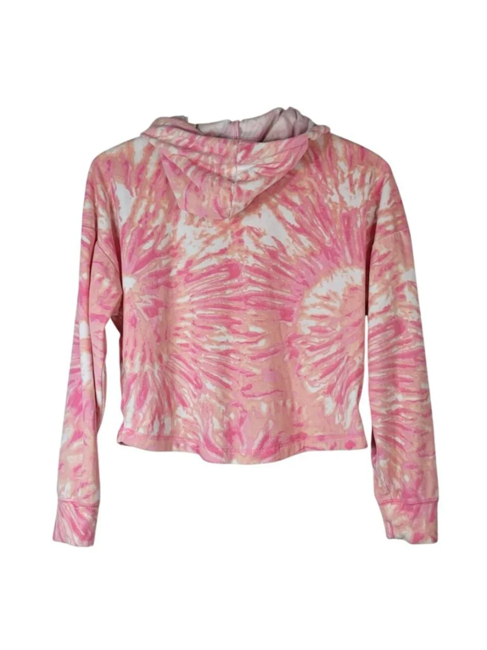 Justice Girls Fleece Pajama Set Pink Medium Tie Dye Hood Joggers Long Sleeves